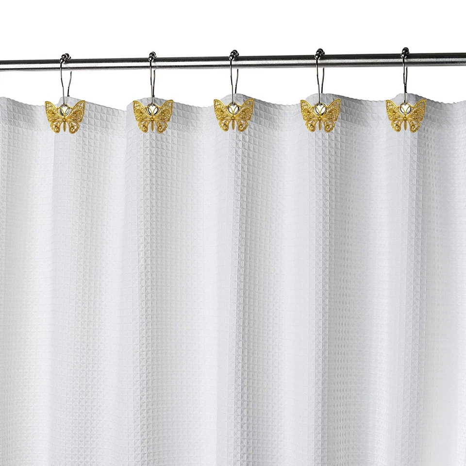 Juego de 12 Ganchos para Cortina de Ducha Mariposa, Accesorio para Decoración de Baño de Casa, St... Foto 3 de 4
