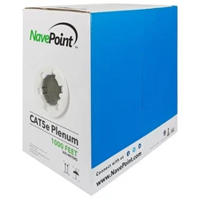 CAT5e Plenum Jacket CCA UTP 24AWG 350MHz Network Ethernet 1000FT Black Bulk