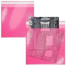 Pink Anti Static Bubble Bags 20 x 20 Inch Self Seal Pouches