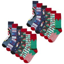 Mens Novelty Christmas Socks by Sock Snob - 2 Pairs Cotton Gift Xmas Socks