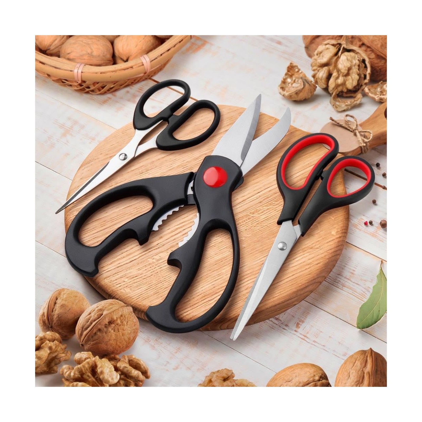 Kitchen Shears Set - QtoiKce Kitchen Scissors 3 Pack All Purpose Poultry Shea...