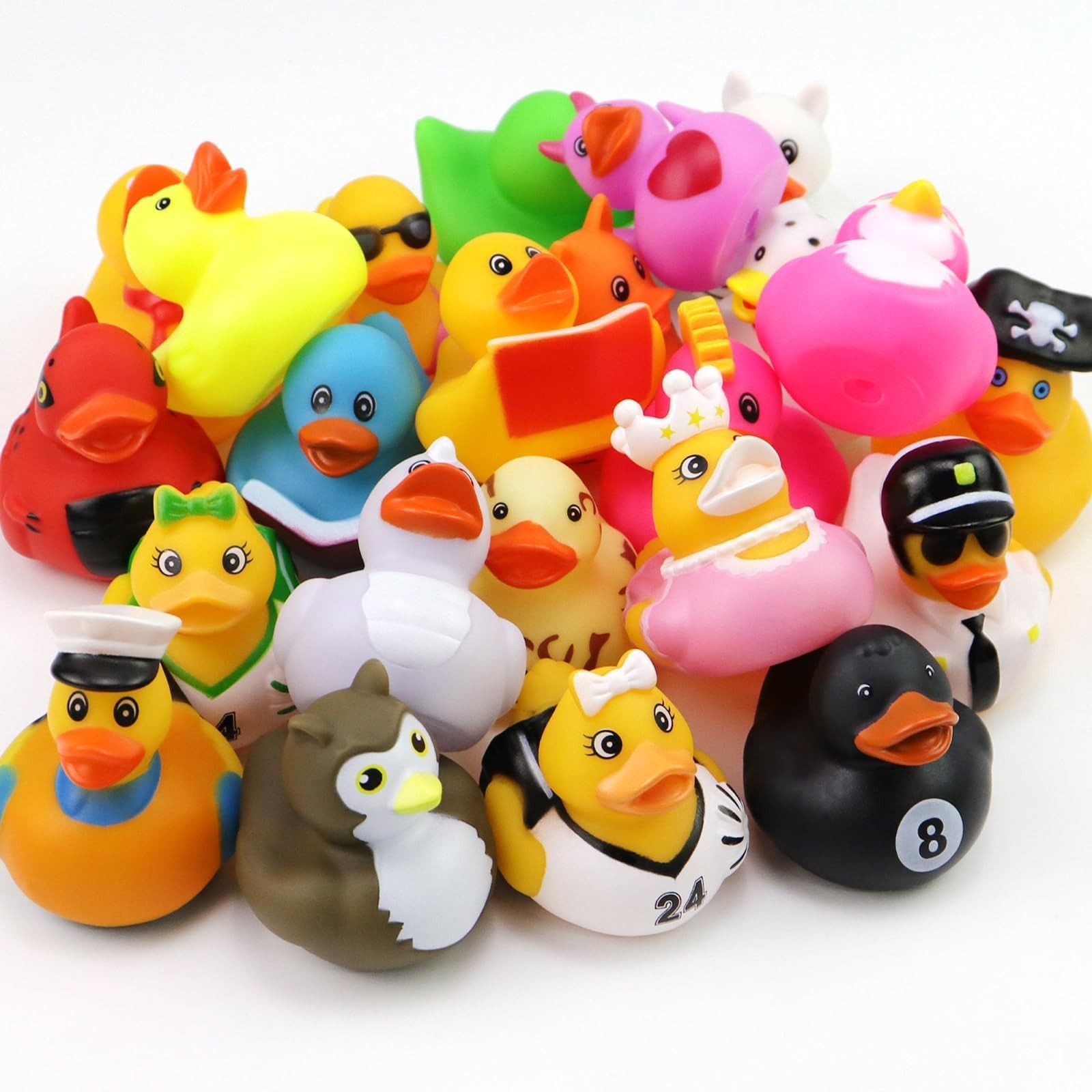 24 Pcs Assorted Color Rubber Duckies for Jeep Ducking 2.75 Inch Floaters