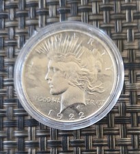 1922 Silver PEACE Dollar Coin Liberty $1 United States AU minor toned