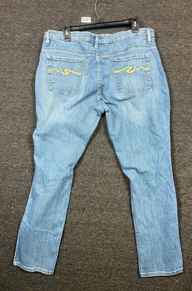 Steve & Barry's Skinny Jeans Womens 18R Blue Light Wash Denim Pockets Embroidery - Image 2 of 4