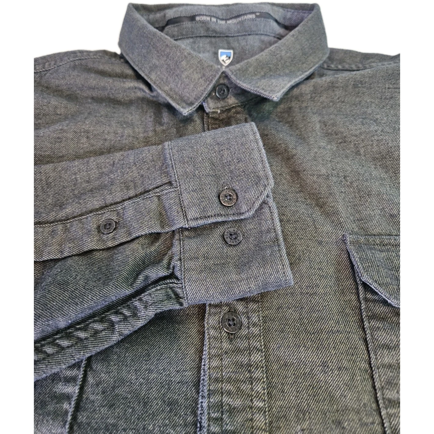 Kuhl Flannel Shirt Men XXL Dark Mossy Green Long Sleeve Workwear Casual Outdoor