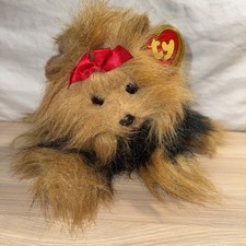 TY Classic Yappy The Yorkshire Terrier Yorkie Puppy Dog Plush With Red Bow