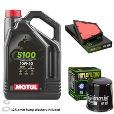 ZX 1400 Air Oil Filter Kit Motul 5100 10w40 4L Kawasaki ZZR1400 2013