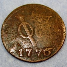 1776 Magic Keydate! Date of Independence! Colonial New York Penny Gelderland Cer