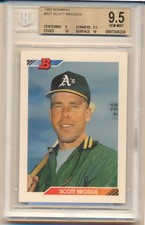 1992 Bowman Scott Brosius (Rookie Card) (#527) (Subs 2-10's/1-9.5/1-9) BGS9.5