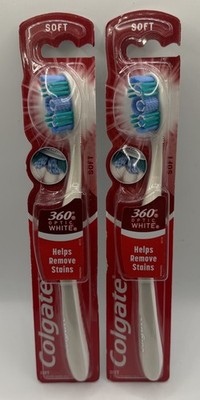 2 x Colgate Optic White 360 Toothbrush, Soft With Whitening Cups
