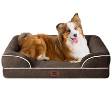 Orthopedic Memory Foam Large Dog Bed with Bolsters, Waterproof Cover