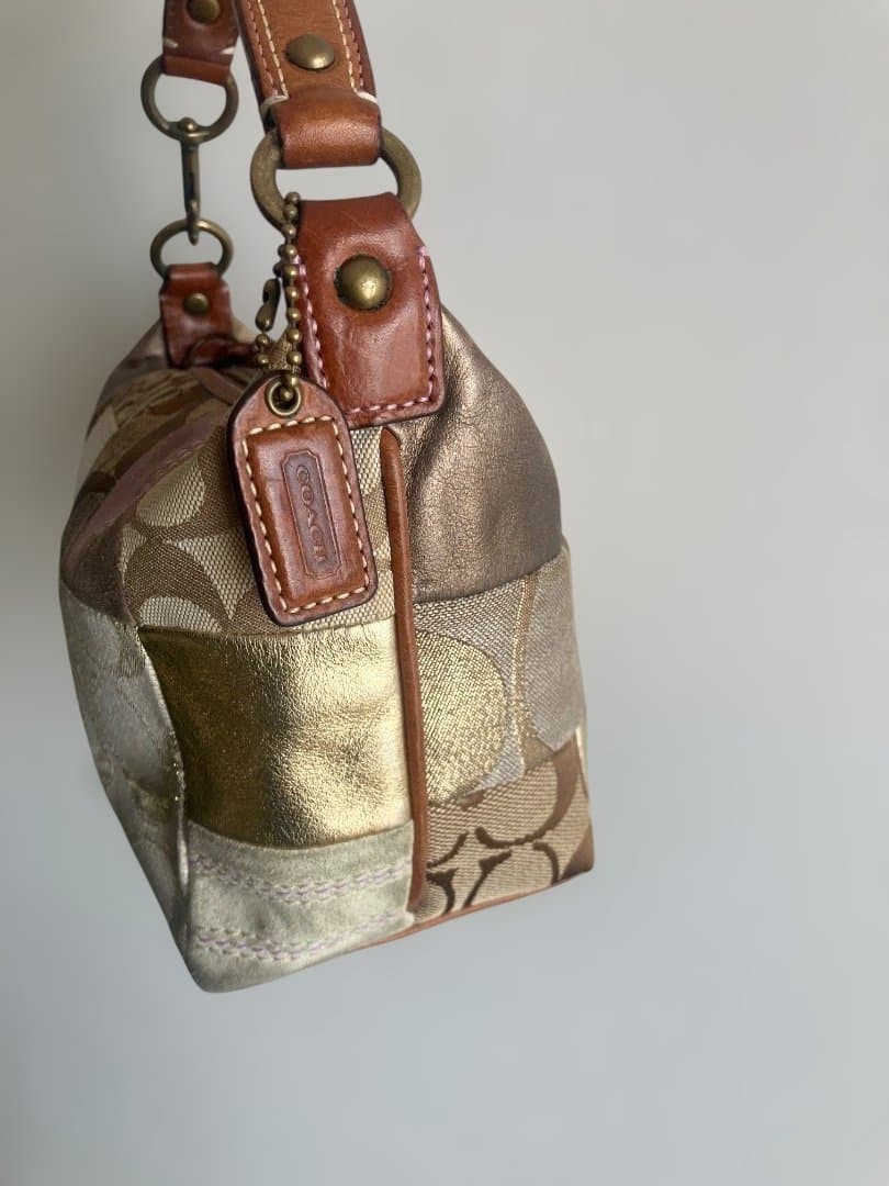 COACH Patchwork Mini Shoulder Bag Y2K Vintage Lea… - image 11