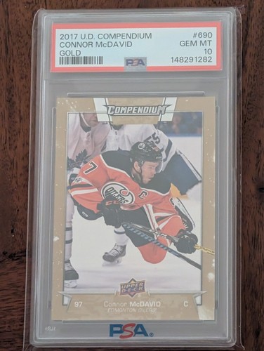 2017 UD Compendium Connor McDavid Gold Achievement #690 PSA 10 None Higher Pop 1