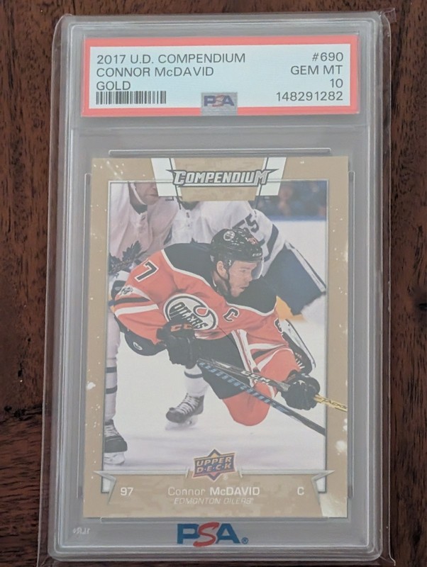 2017 UD Compendium Connor McDavid Gold Achievement #690 PSA 10 None Higher Pop 1