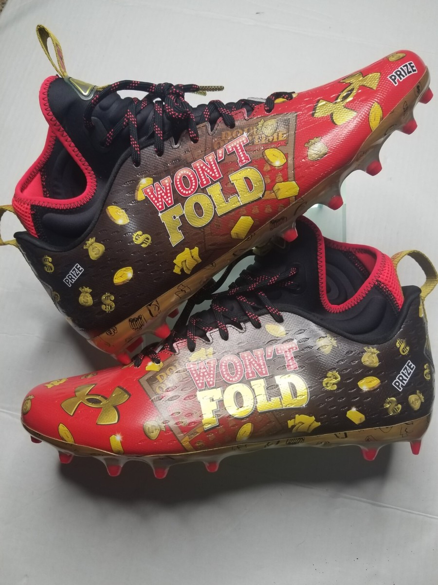 Mens Size 15 Under Armour UA Spotlight MC LE Jackpot Black Red Football Cleats c7d23003-0b30-4000-8b18-  main image 4