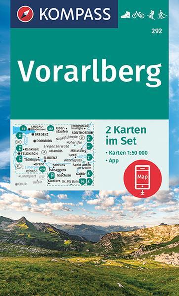 Thumbnail - Kompass Wanderkarten-set 292 Vorarlberg (2 Karten) 1:50.000 | 2022 |