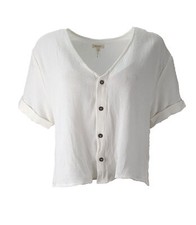 INSIGHT Womens White Fresh Prints Top NEW WIT...