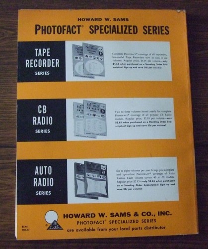 Sams Photofact Radio samochodowe Seria AR- Radio tranzystorowe Serwis TSM- Instrukcja U-PICK - Zdjęcie 348 z 378