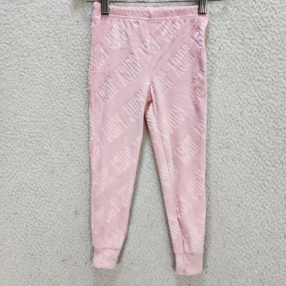 Juicy By Juicy Couture Pajama Pants Girls 4 Pink Embossed Logo Pull On  Stretch