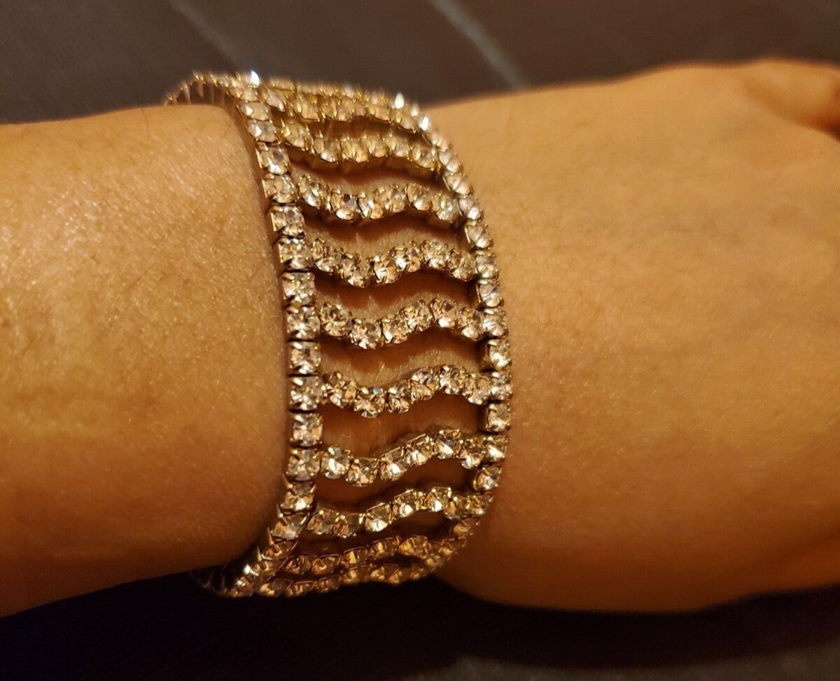 Rhinestone adjustable elastic bracelet Jewelry - image 4