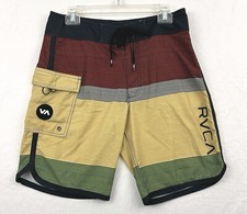 RVCA Performance Stretch Mens Board Shorts Size 30 Multicolor Striped