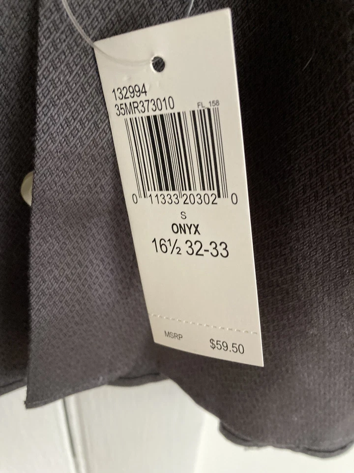 Camisa Michael Kors Para Hombre 16.5 Gris Carbón Manga Larga Abotonada Calce Ajustado Nueva con Etiquetas Foto 3 de 4