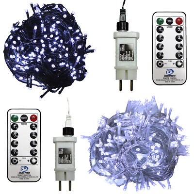 Ilustar Lichterkette Kaltweiß mit Fernbedienung Dimmen 8 Programme Timer außen