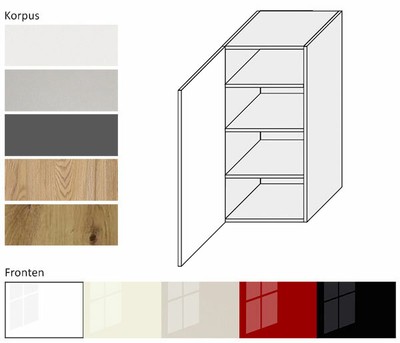 XL Hängeschrank zu Küchenzeile Küchenschrank 1trg. 40cm Farbe wählbar