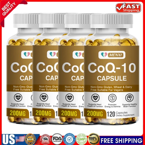 COQ 10 Coenzyme Q-10 120/240/480 Capsules 200mg Cardiovascular Health Anti-Aging - Picture 1 of 16