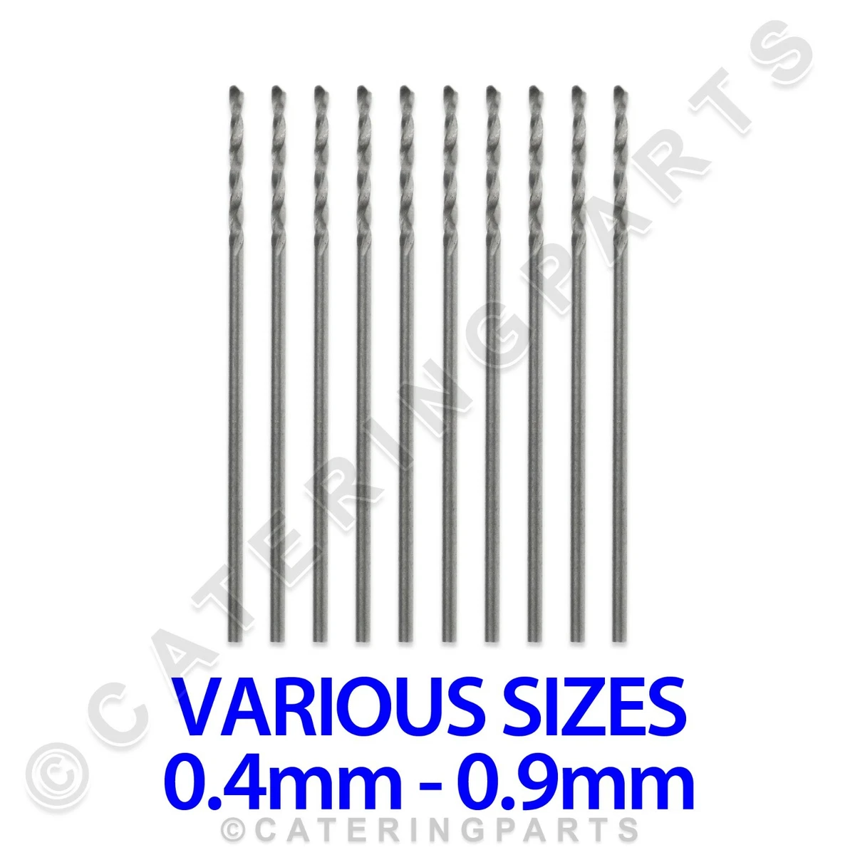 PACK OF 10 MICRO HAND DRILL BITS HIGH SPEED STEEL 0.4mm 0.9mm CHOOSE SIZE