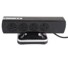 Masterplug Surge Protected 8 Gang c/w 2 USB Extension Lead Tower Black 2M length