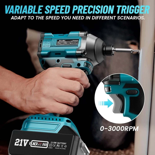 Seesii Brushless Cordless Impact Wrench High Torque Electric Impact Driver Kit - Picture 6 of 9