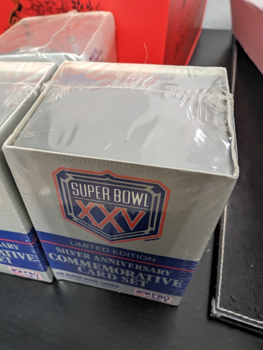 super bowl xxv limited edition silver anniversary commemorative card set Super Bowl XXV Limited Edition Silver Anniversary Commemorative Card New,  Sealed
