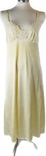 Vintage Vassarette Size 36 Light Yellow / Beige Full Slip Nightie Nylon Lace USA