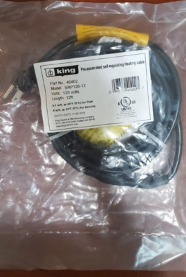 New, unopened, King pre-assembled self-regulating 12 ft heating cable
