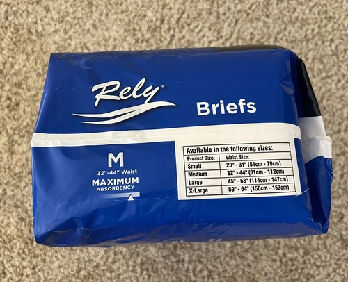 Rely Maximum Absorbency Briefs Size M 16 count 32" To 44" Waist - Picture 3 of 6