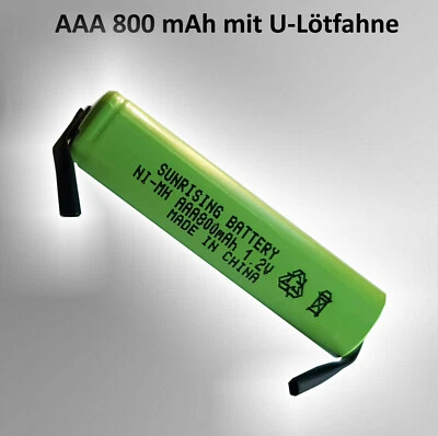 SUNRISING AAA NiMH 800 mAh 1,2 V Batteria Ricaricabile Con Bandiera U Saldabile Micro R3