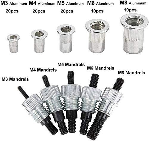Kit De 86 Pièces Pour Rivets Filetés (Rivnuts) M3 à M8 Avec Outil De Pose - Neuf