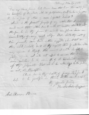Gazetteer Publisher Sought Information About Fortifications From Aaron Burr