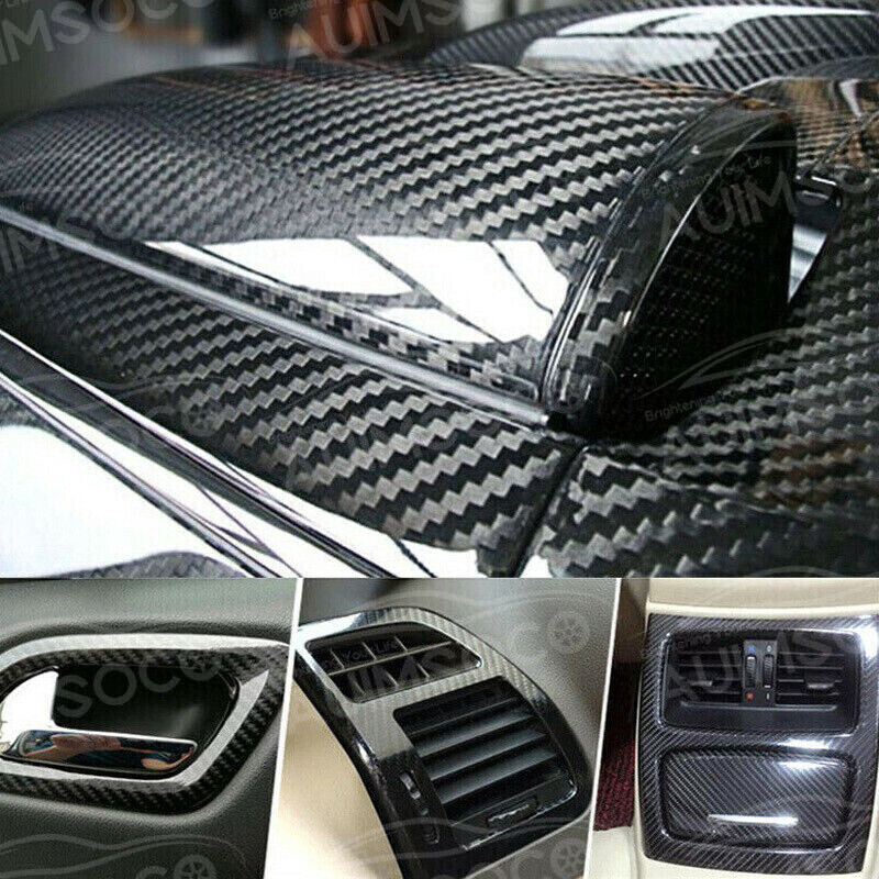 7D Carbon Fiber Vinyl  Film Car Wrap Roll Sticker Decal All Weather US SHIP