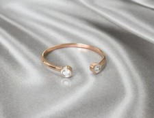 Stacked Bezel-Set Diamond Rings (Three-Ring Stack) in Mixed Gold and Silver Tone — listing 2