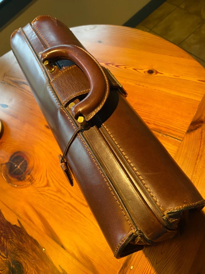 Maletín "Abogado" vintage de cuero marrón POLO RALPH LAUREN con soporte para pasaporte Foto 3 de 4