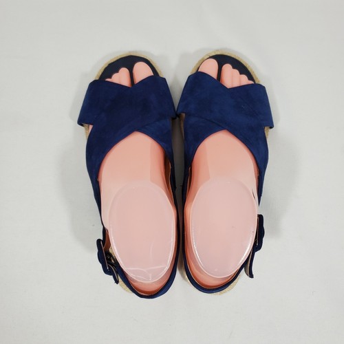 Sandalias planas para mujer Louise et Cie de cuero gamuza 7M con correa cruzada azul - Imagen 5 de 12