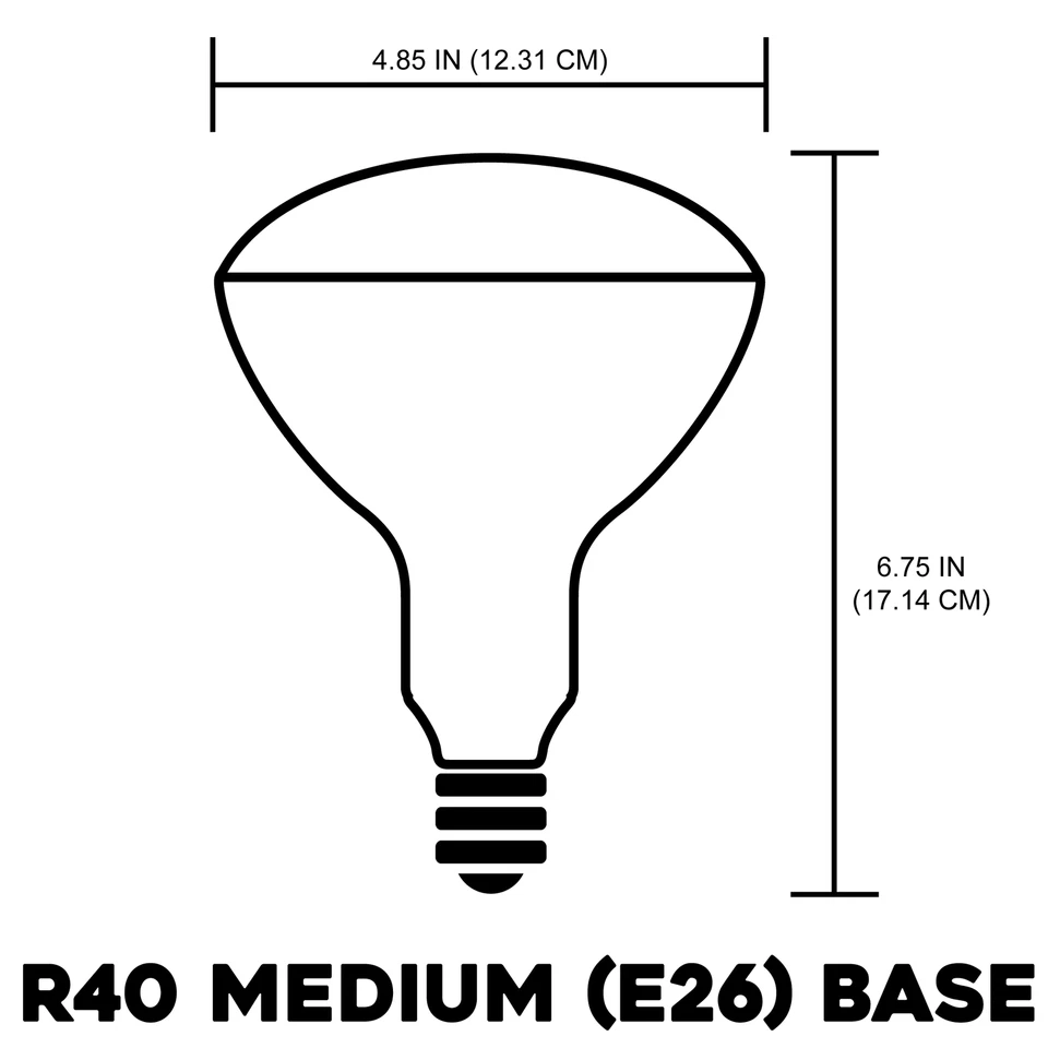 Sunlite 250W R40 Heat Lamp Bulb, Medium Base, Clear - Image 2 of 4