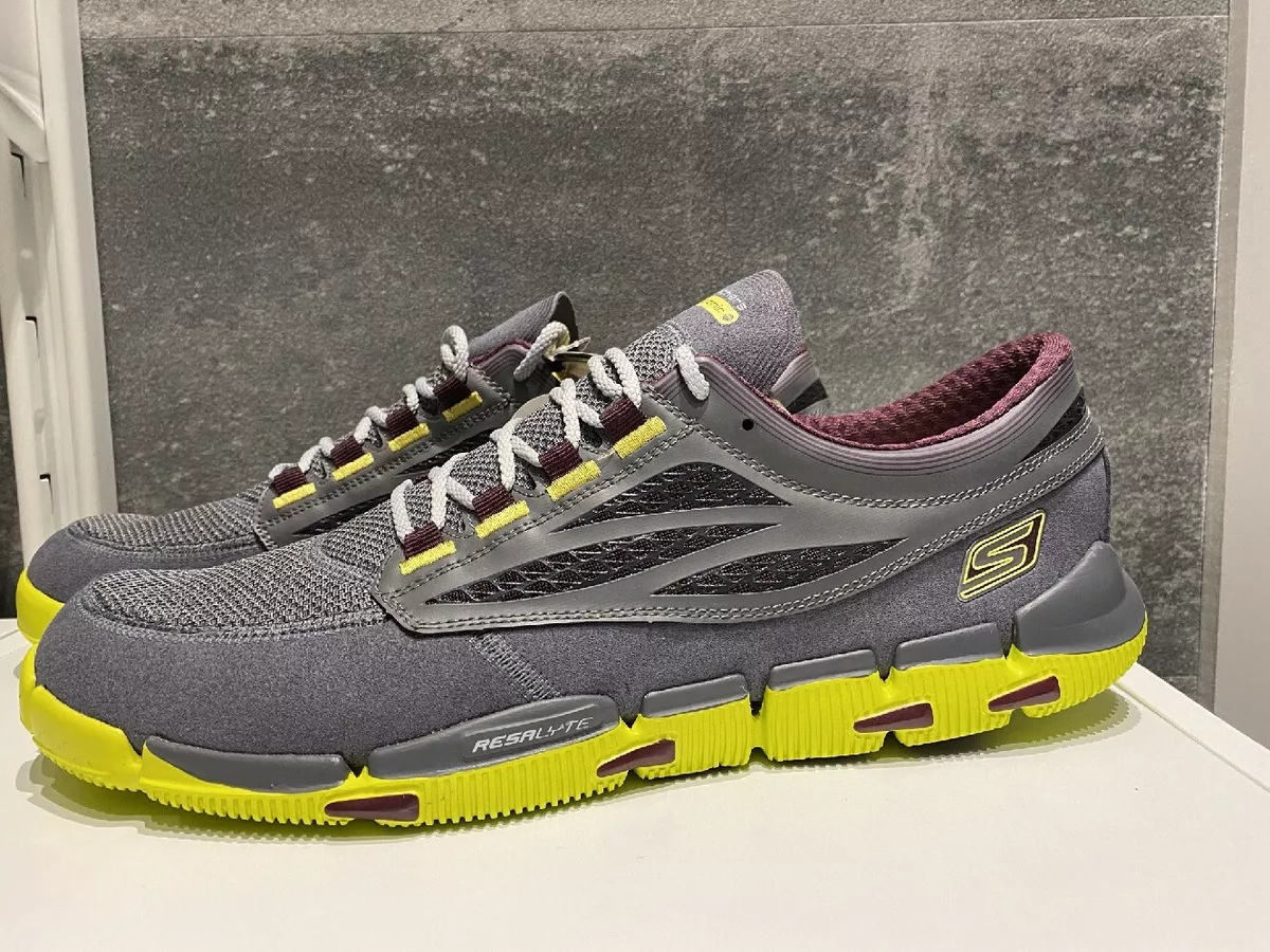 Skechers Go Bionic Running Shoe Charcoal Lime UK12