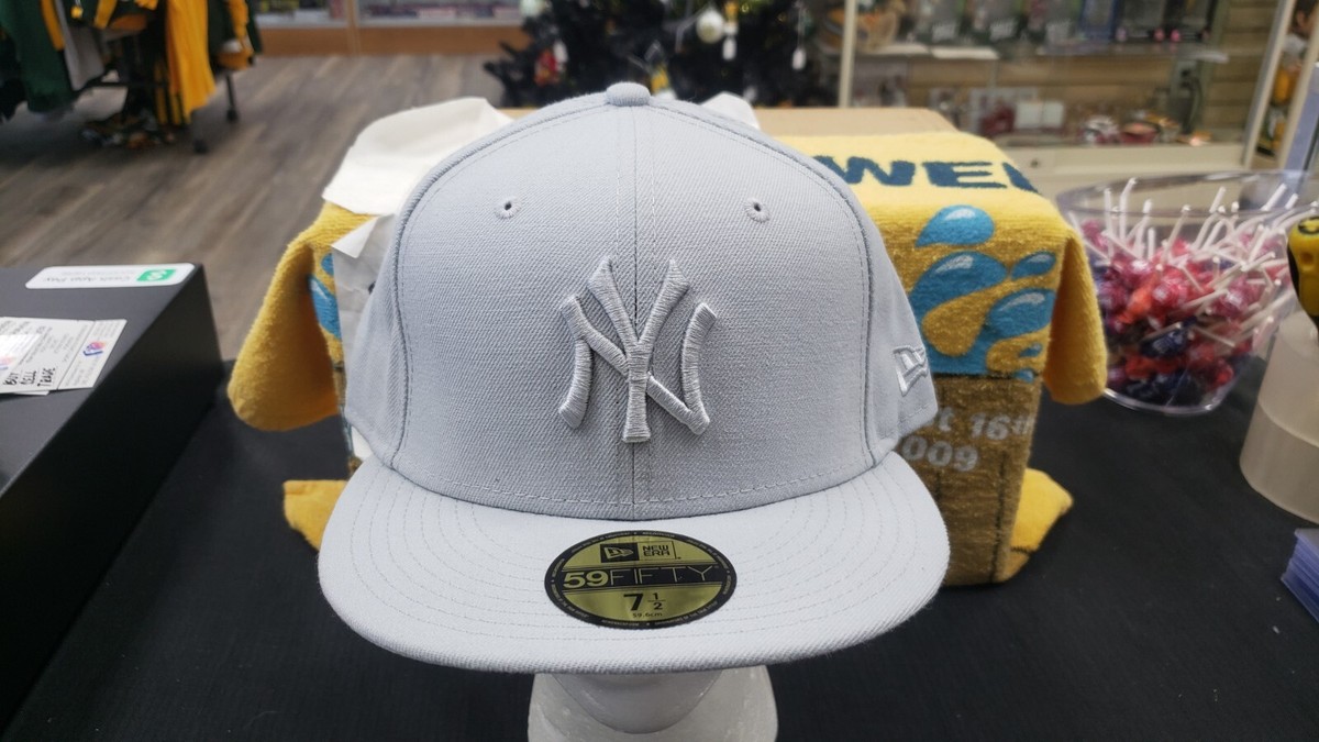 NWT NEW YORK YANKEES GRAY OUT LOGO FITTED HAT NEW ERA 59FIFTY 5950
