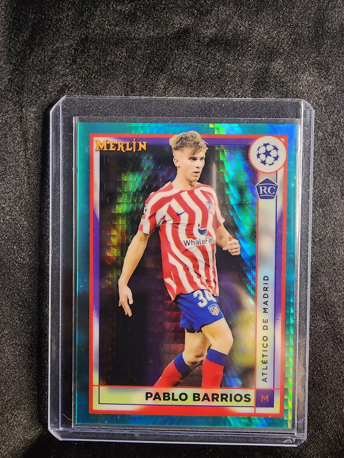 2022 Topps Chrome Merlin Pablo Barrios #27 RC Aqua Prism Refractor A-Madrid