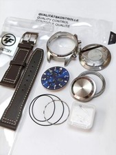 43mm Stainless Steel Watch Case With Band Kit for IWC Pilot Chronograph 7750