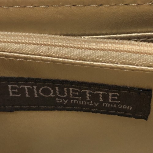 Mindy Mason Vintage Wallet Gold Designer Genuine Leather Clutch Purse ETIQUETTE - Picture 7 of 14