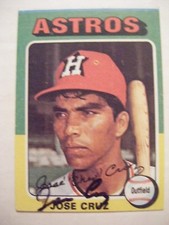 Tarjeta de béisbol firmada por Joseph Cruz Astros 1975 Topps AUTO CARDINALS ARROYO PR #514